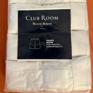 XXL Club‎ Room Woven Boxers 4-Pack White NWT